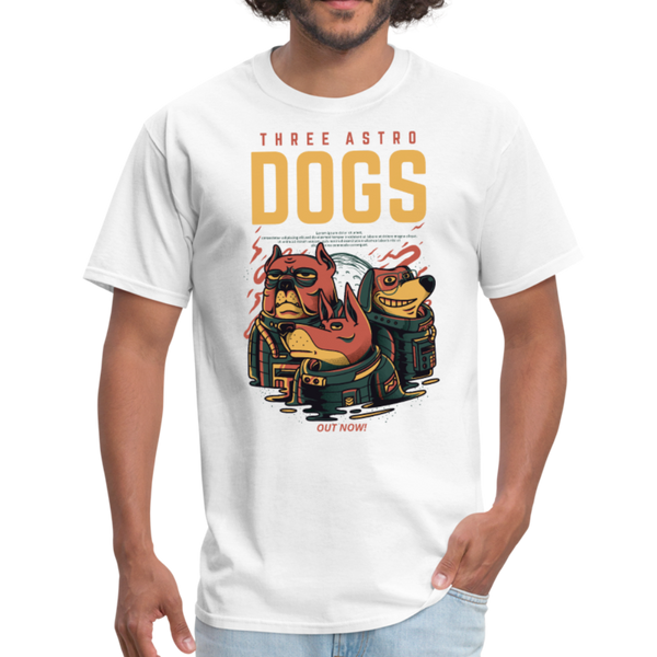 Three Astro Dogs Men's T-Shirt - white