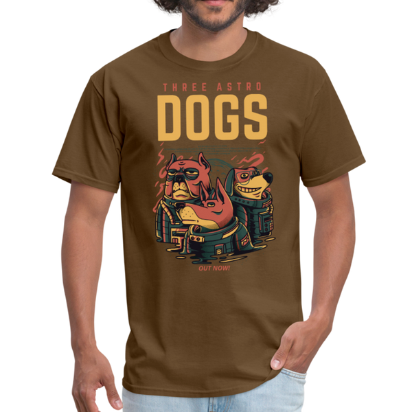 Three Astro Dogs Men's T-Shirt - brown