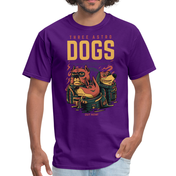 Three Astro Dogs Men's T-Shirt - purple