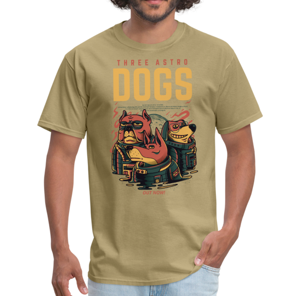 Three Astro Dogs Men's T-Shirt - khaki