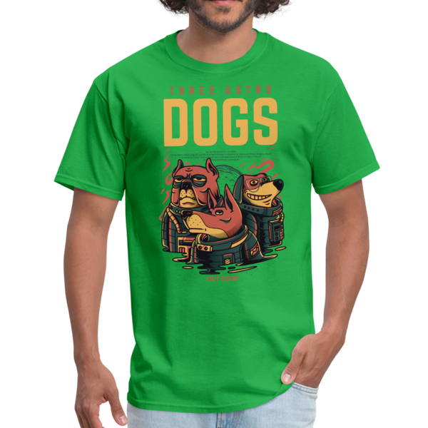 Three Astro Dogs Men's T-Shirt - bright green