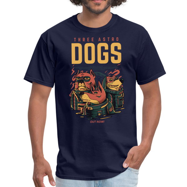 Three Astro Dogs Men's T-Shirt - navy