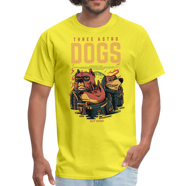 Three Astro Dogs Men's T-Shirt - yellow