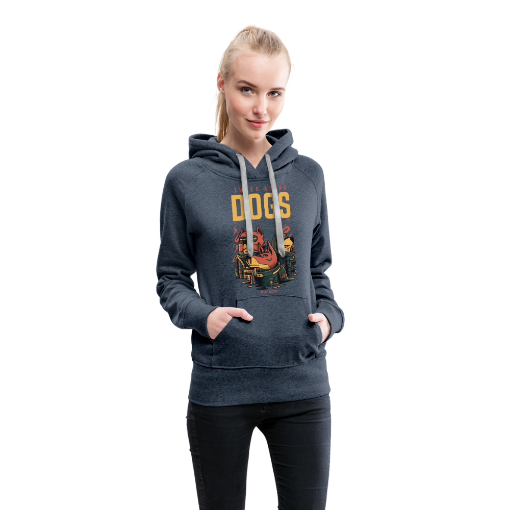 Three Alpha Dogs Women’s Premium Hoodie - heather denim