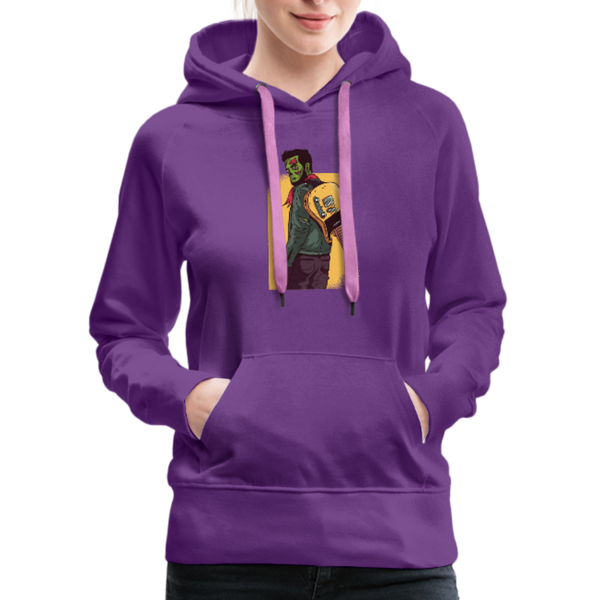 Zombie Guitar Women’s Premium Hoodie - purple