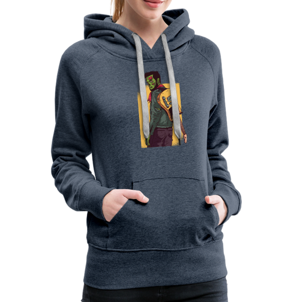 Zombie Guitar Women’s Premium Hoodie - heather denim