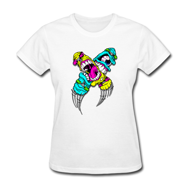 Abstract Monsters Art Women's T-Shirt - white