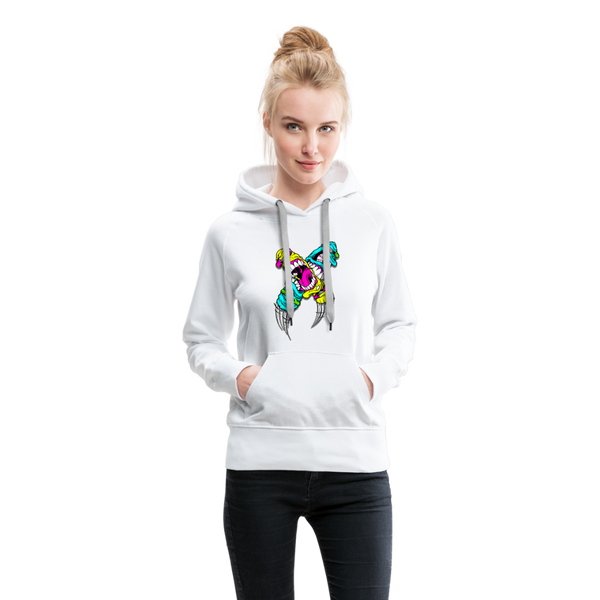 Abstract Monsters Art Women’s Premium Hoodie - white