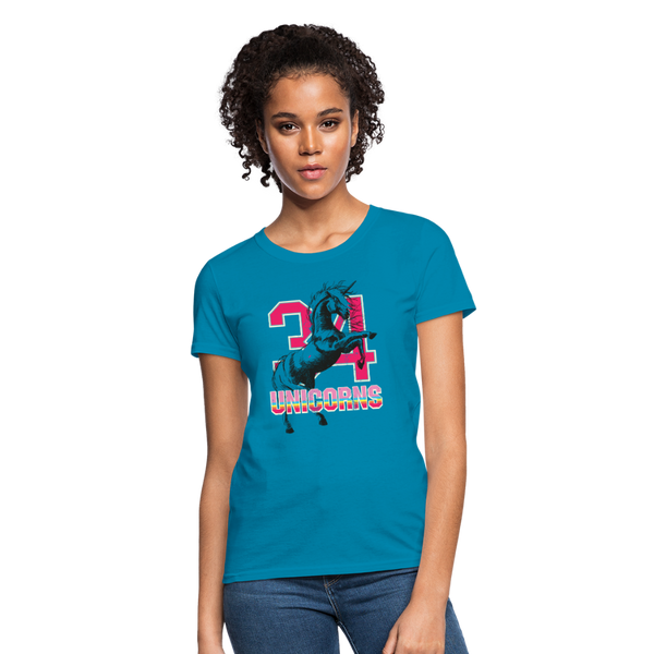 34 Unicorns Women's T-Shirt - turquoise