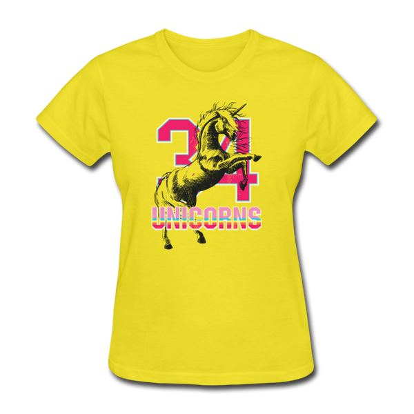 34 Unicorns Women's T-Shirt - yellow