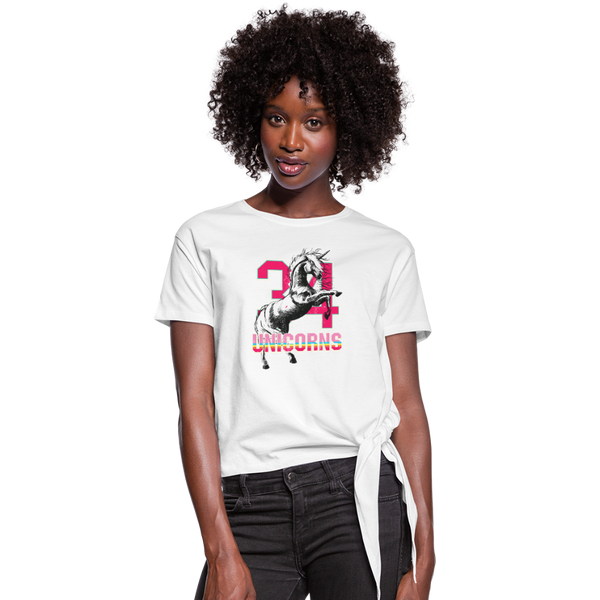 34 Unicorns Women's Knotted T-Shirt - white