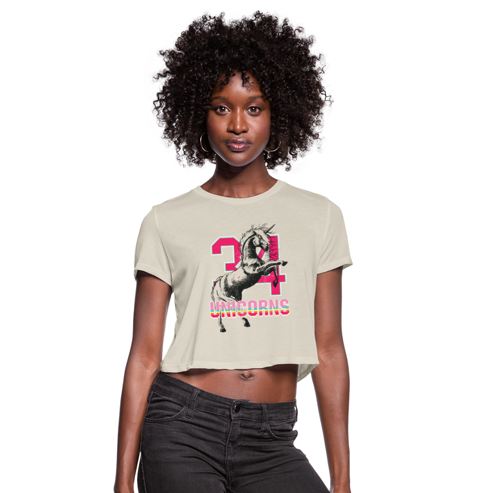 34 Unicorns Women's Cropped T-Shirt - dust