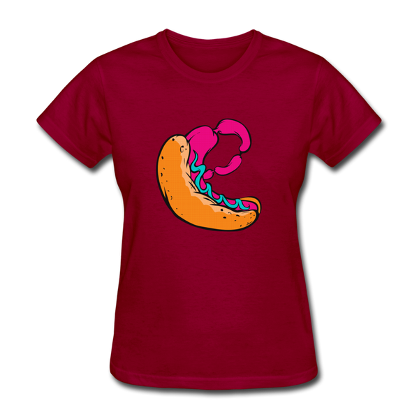 Hot Dog Women's T-Shirt - dark red