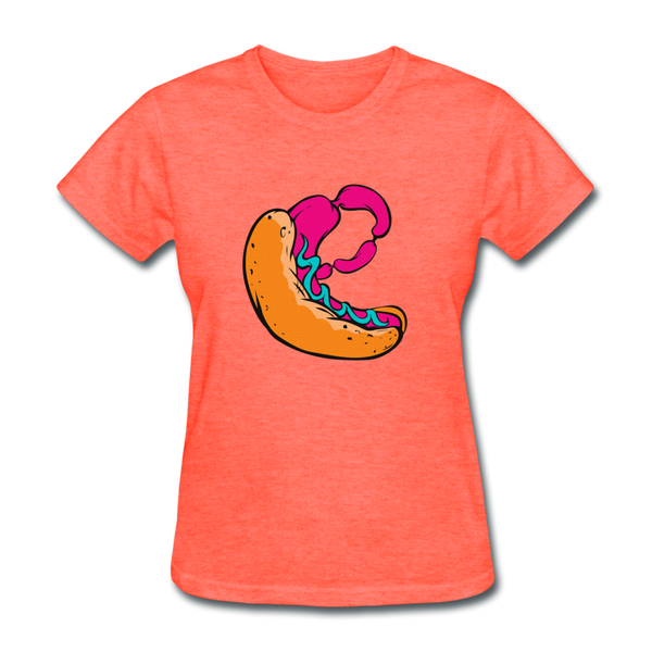 Hot Dog Women's T-Shirt - heather coral