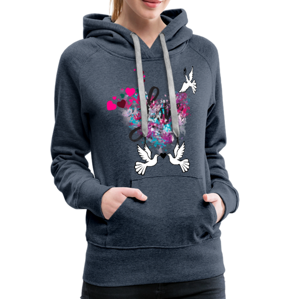 Love Women’s Premium Hoodie - heather denim