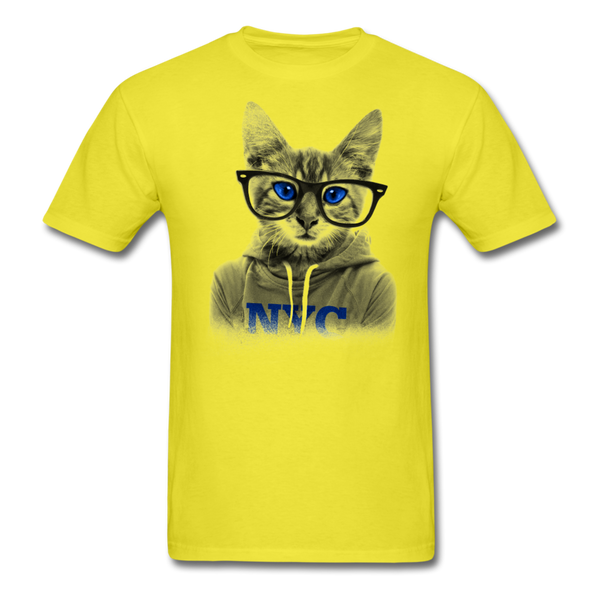 NYC Cat Men's T-Shirt - yellow