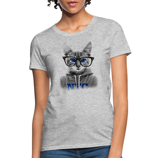 NYC Cat Women's T-Shirt - heather gray