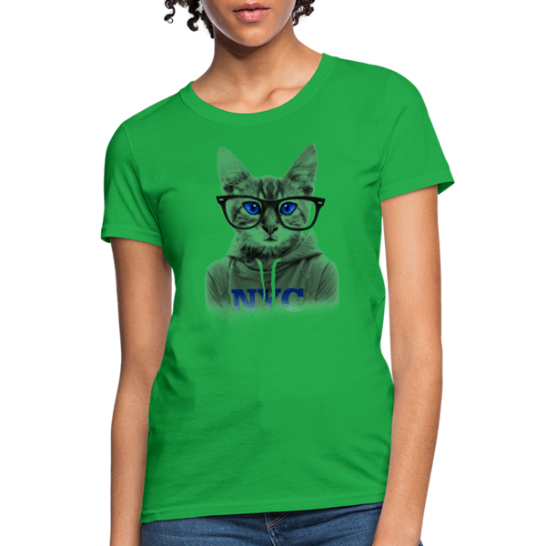 NYC Cat Women's T-Shirt - bright green