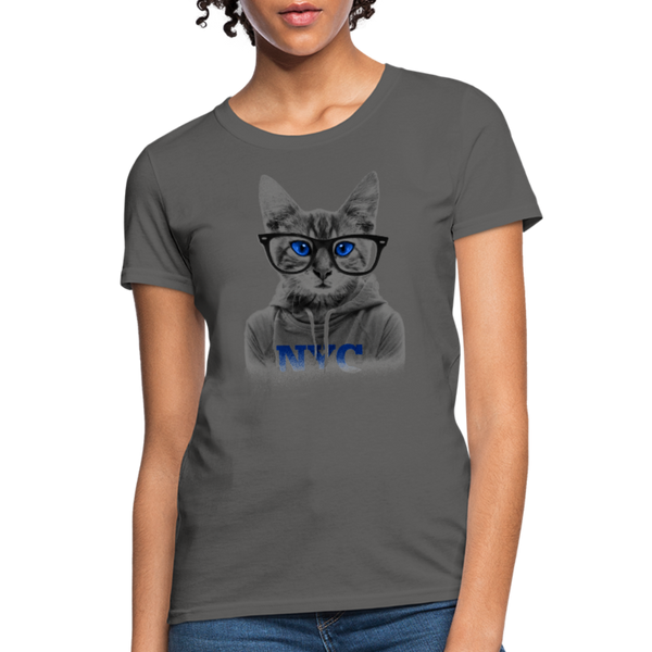 NYC Cat Women's T-Shirt - charcoal