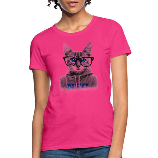 NYC Cat Women's T-Shirt - fuchsia