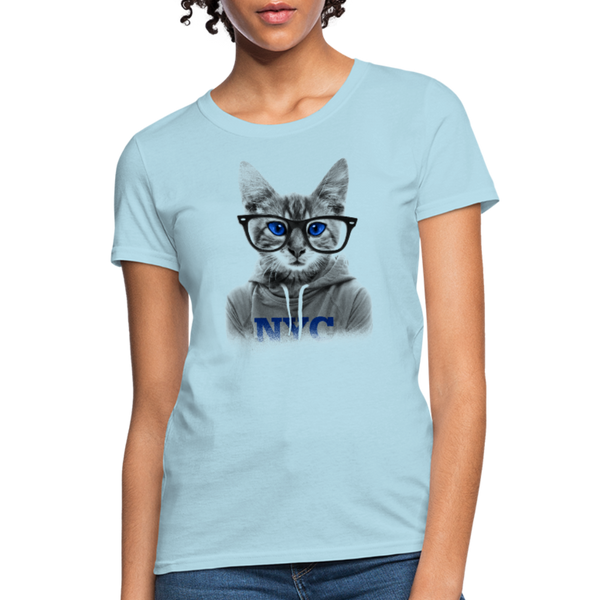 NYC Cat Women's T-Shirt - powder blue