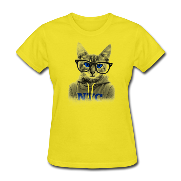 NYC Cat Women's T-Shirt - yellow