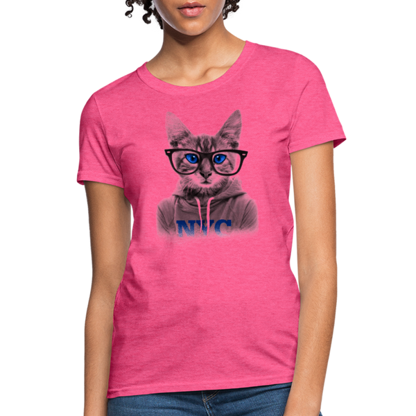 NYC Cat Women's T-Shirt - heather pink