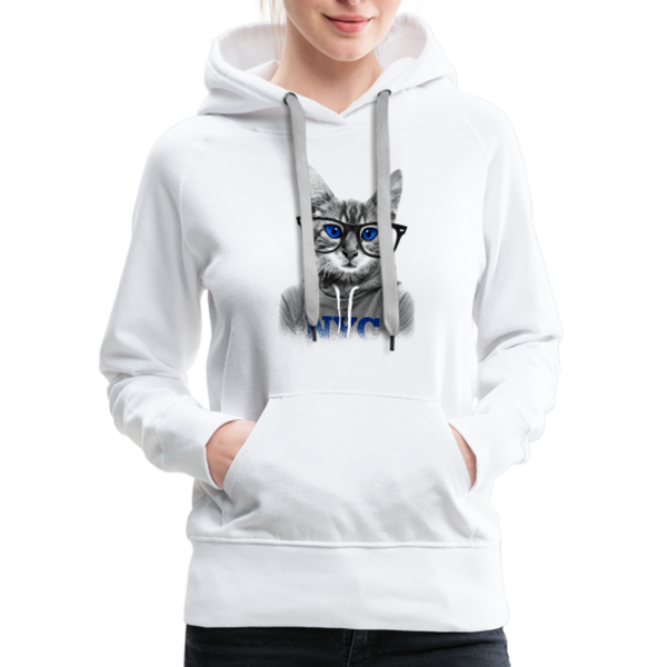NYC Cat Women’s Premium Hoodie - white