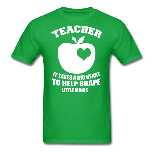 Teacher It Takes A Big Heart To Help Shape Little Minds Men's T-Shirt - bright green