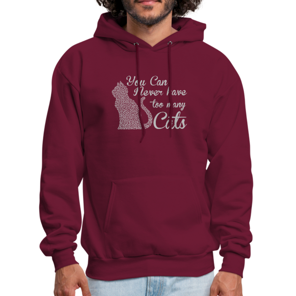 You Can Never Have Too Many Cats Men's Hoodie - burgundy