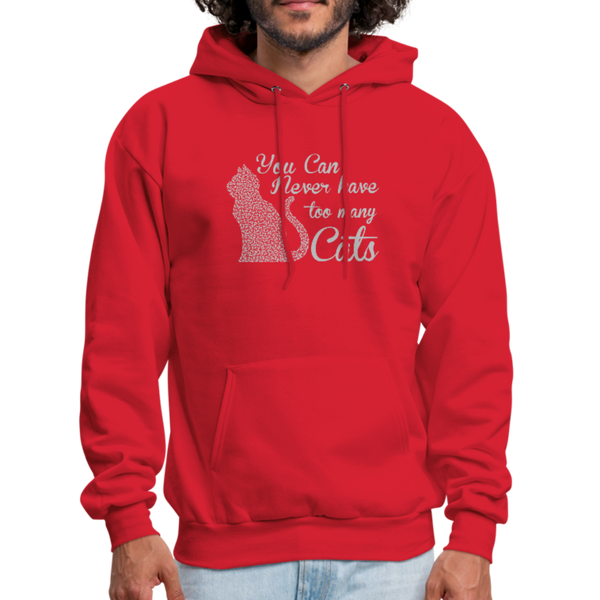 You Can Never Have Too Many Cats Men's Hoodie - red