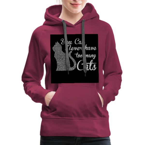 You Can Never Have Too Many Cats Women’s Premium Hoodie - burgundy