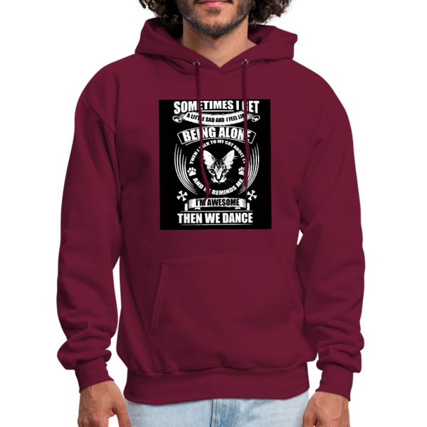 I Talk To My Cat About It Men's Hoodie - burgundy