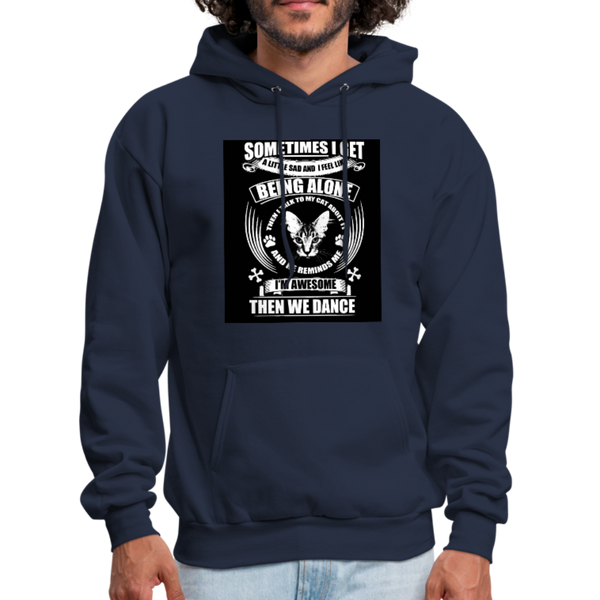 I Talk To My Cat About It Men's Hoodie - navy