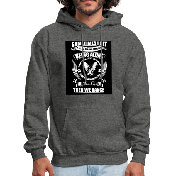 I Talk To My Cat About It Men's Hoodie - charcoal gray