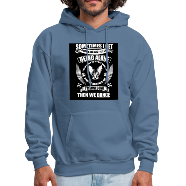 I Talk To My Cat About It Men's Hoodie - denim blue