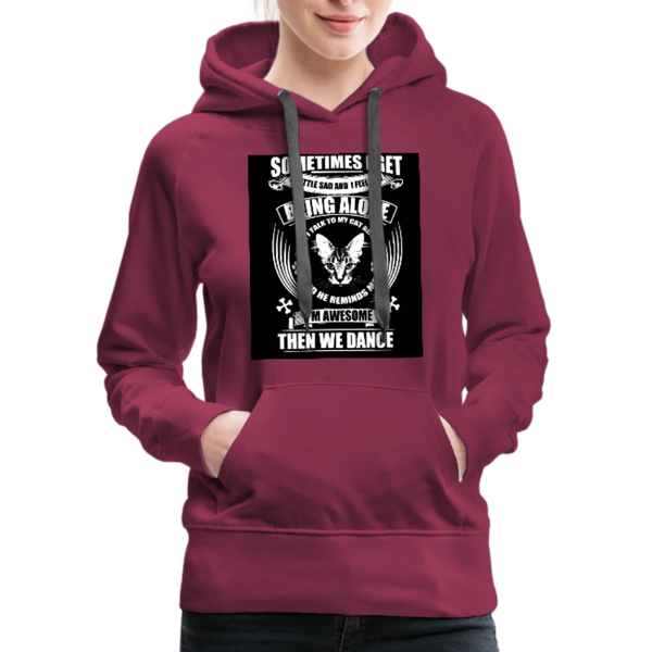 I Talk To My Cat About It Women’s Premium Hoodie - burgundy