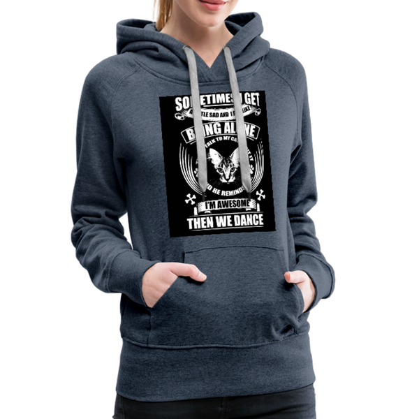 I Talk To My Cat About It Women’s Premium Hoodie - heather denim