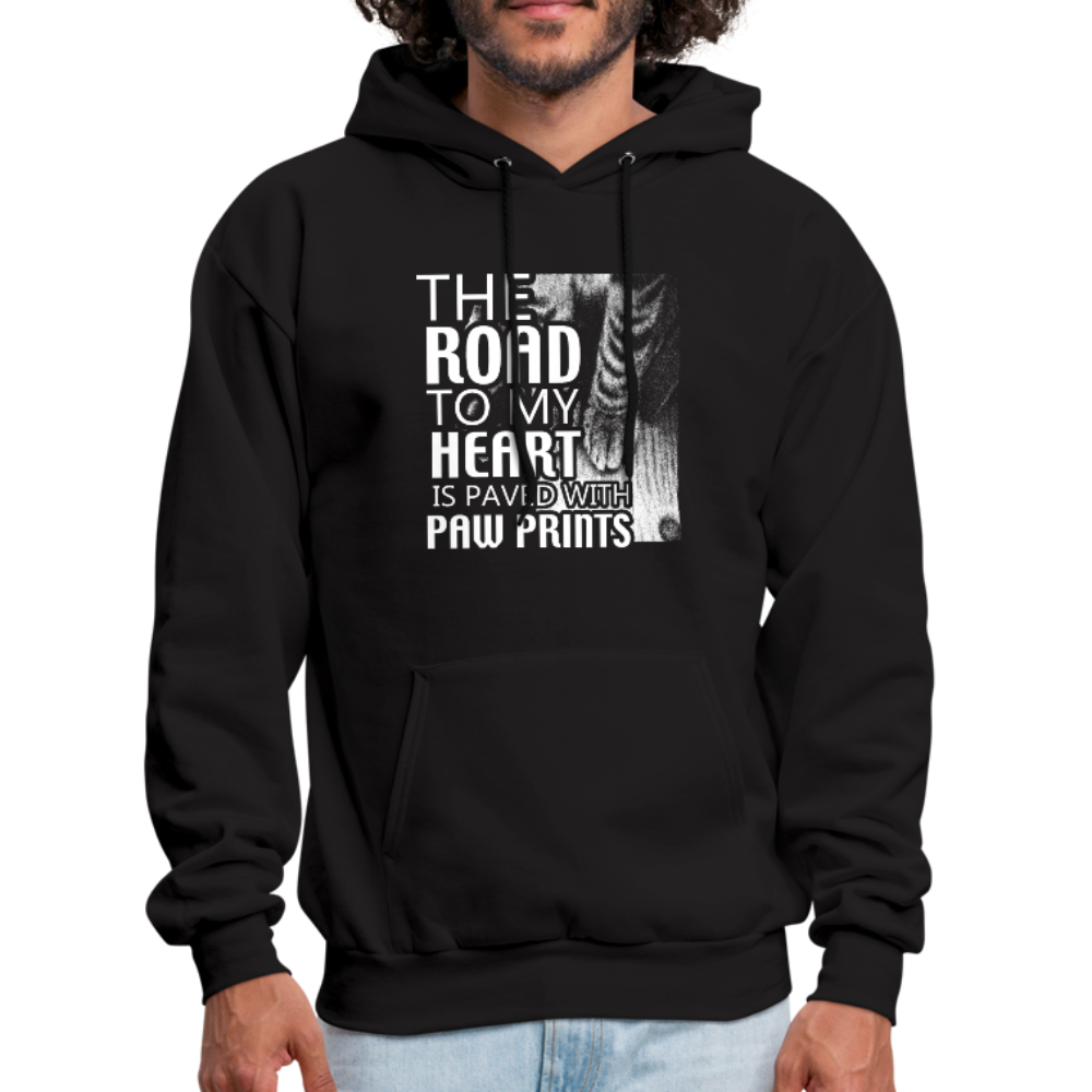 The Road To My Heart Is Paved With Paw Prints Men's Hoodie - black