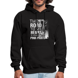 The Road To My Heart Is Paved With Paw Prints Men's Hoodie - black