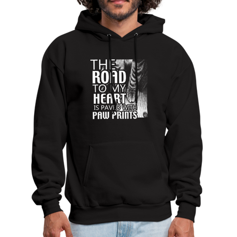 The Road To My Heart Is Paved With Paw Prints Men's Hoodie - black