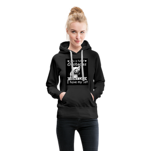 Life Is Full Of Obstacles I Don't Care I Have My Cat Women’s Premium Hoodie - black