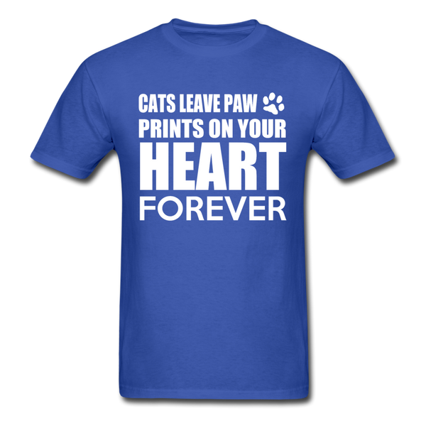 Cats Leave Paw Prints On Your Heart Forever Men's T-Shirt - royal blue