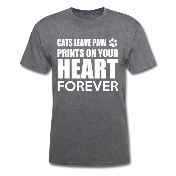 Cats Leave Paw Prints On Your Heart Forever Men's T-Shirt - mineral charcoal gray