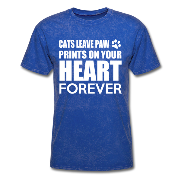 Cats Leave Paw Prints On Your Heart Forever Men's T-Shirt - mineral royal