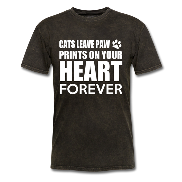 Cats Leave Paw Prints On Your Heart Forever Men's T-Shirt - mineral black