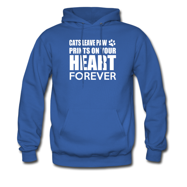 Cats Leave Paw Prints On Your Heart Forever Men's Hoodie - royal blue