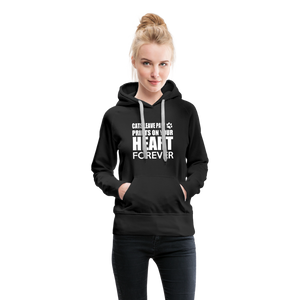 Cats Leave Paw Prints On Your Heart Forever Women’s Premium Hoodie - black