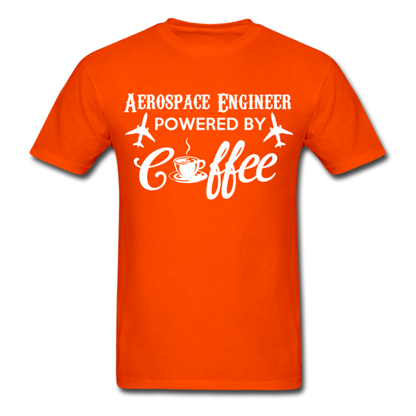 Aerospace Engineer Powered By Coffee Men's T-Shirt - orange