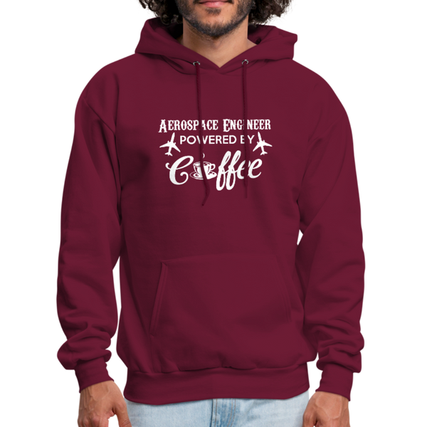 Aerospace Engineer Powered By Coffee Men's Hoodie - burgundy